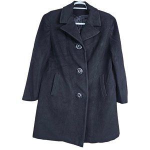 Bernhard Altmann 100% Cashmere Coat Womens 44 Medium Black Button Lined Vintage
